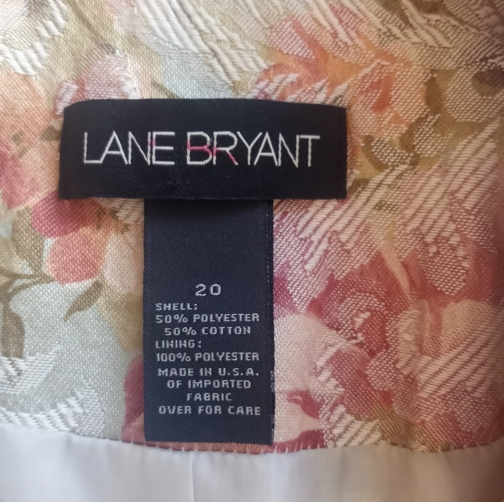 Lane Bryant Cabbage Rose Pink  Tapestry Jaquard Floral  Cottagecore Blazer 20 - Picture 6 of 8